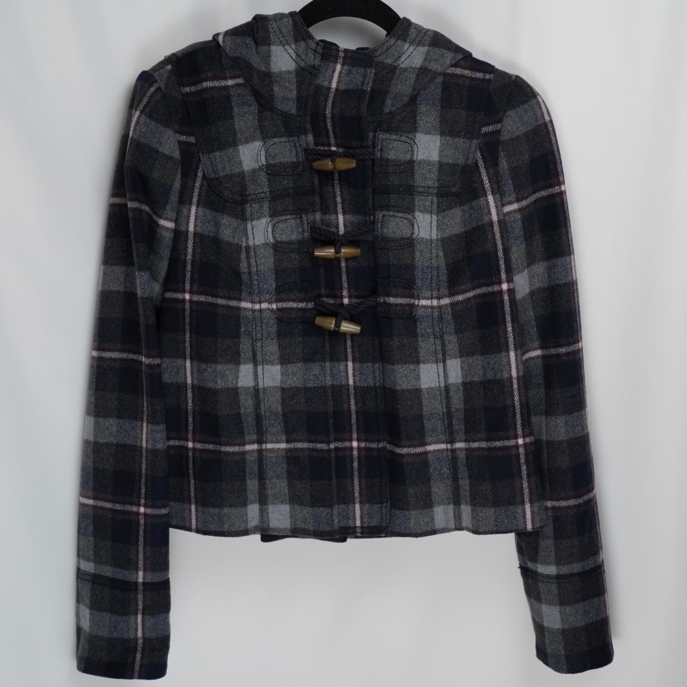 Abercrombie and Fitch Plaid Toggle Jacket